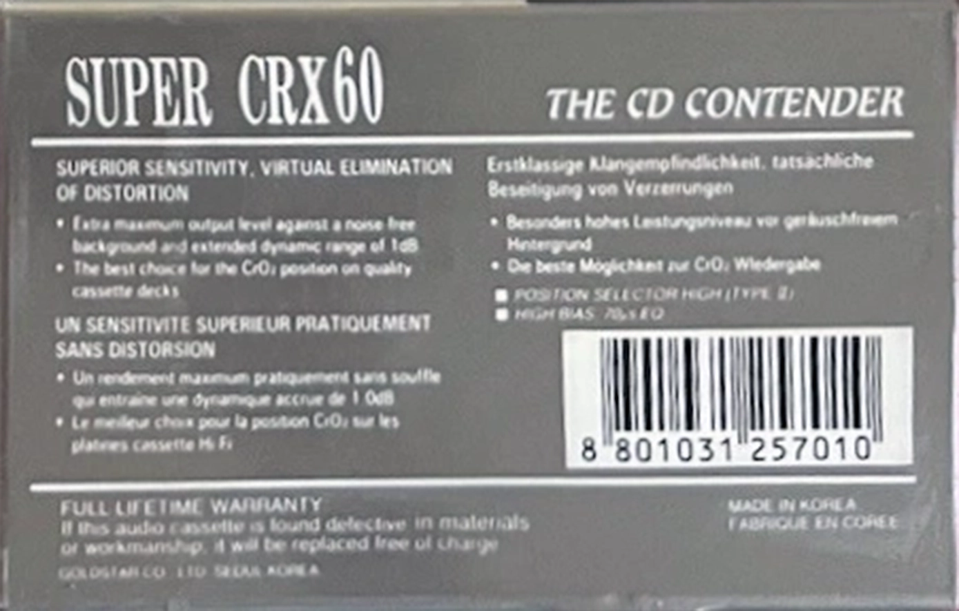 Compact Cassette Goldstar CRX 60 Type II Chrome 1991 North America