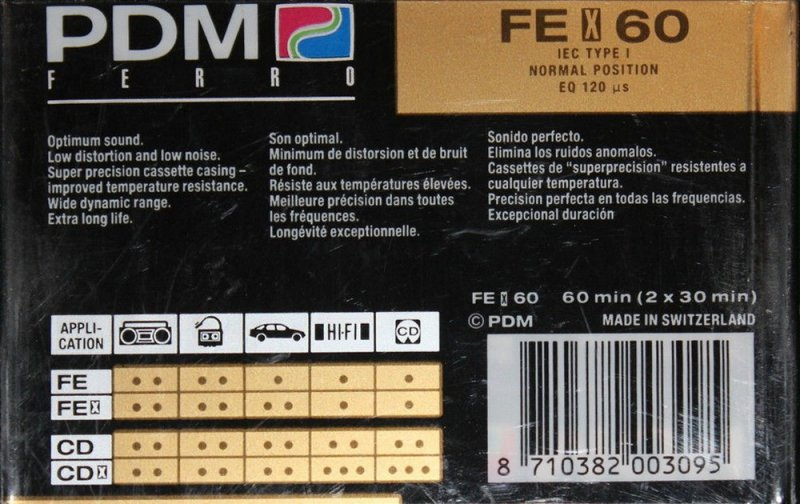 Compact Cassette PDM FE X 60 Type I Normal 1990 Europe