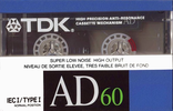 Compact Cassette TDK AD 60 Type I Normal 1988 North America