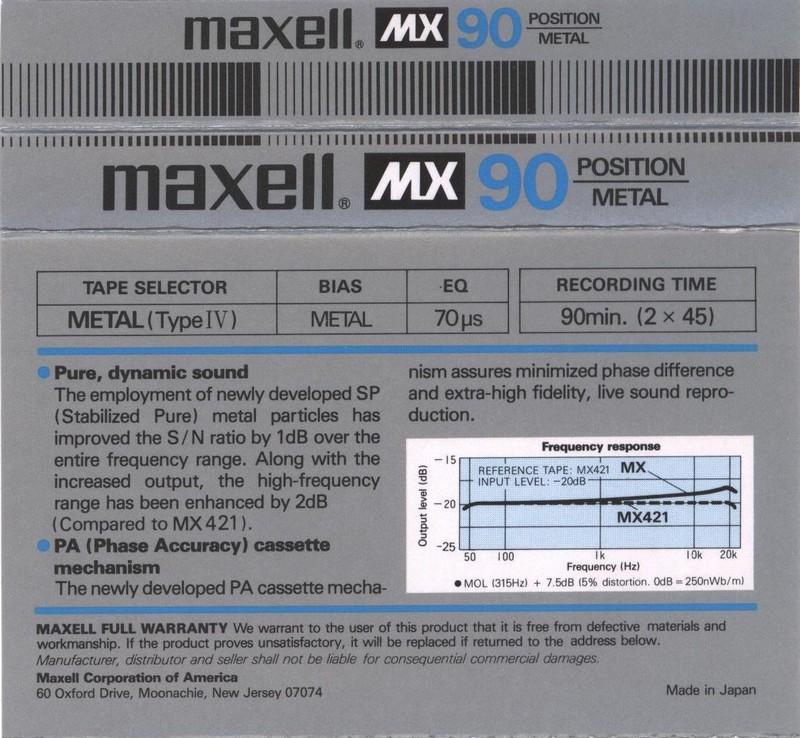 Compact Cassette: Maxell / Hitachi Maxell - MX 90