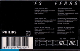 Compact Cassette Philips FS 60 Type I Normal 1987 Europe