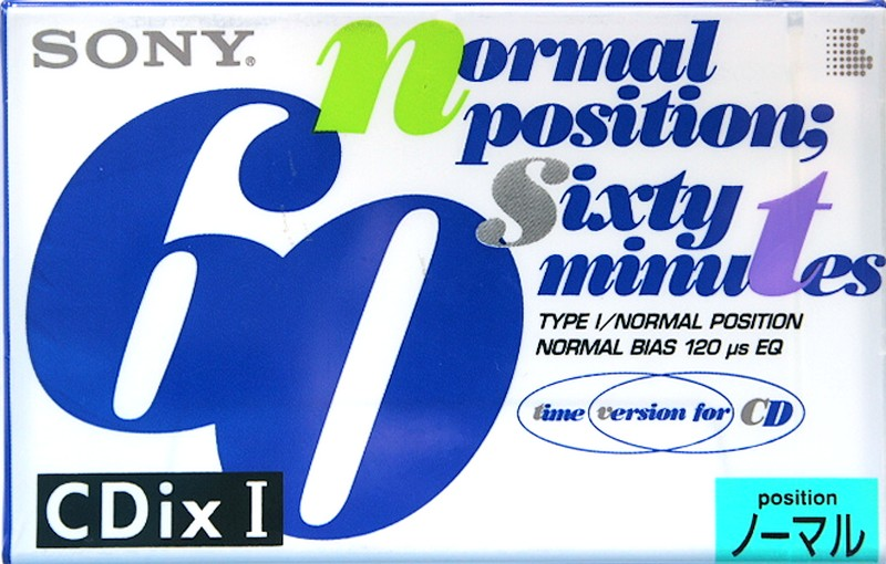 Compact Cassette Sony CDix I 60 "C-60CDX1b" Type I Normal 1994 Japan
