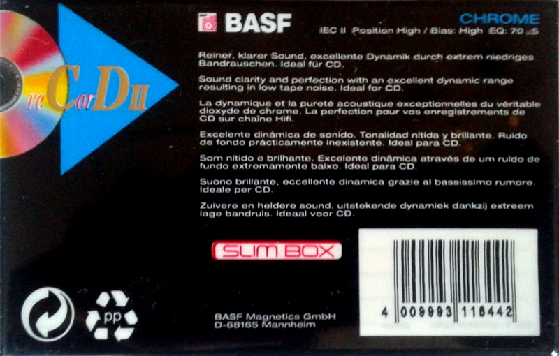 Compact Cassette BASF Record II 74 Type II Chrome 1995 Europe
