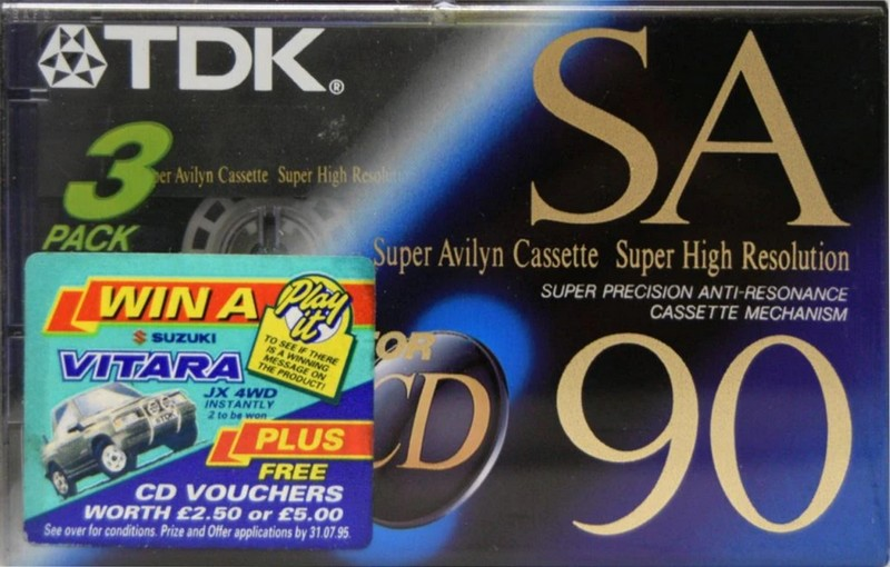 3 pack TDK SA 90 "SA-90ET3" Type II Chrome 1992 Europe