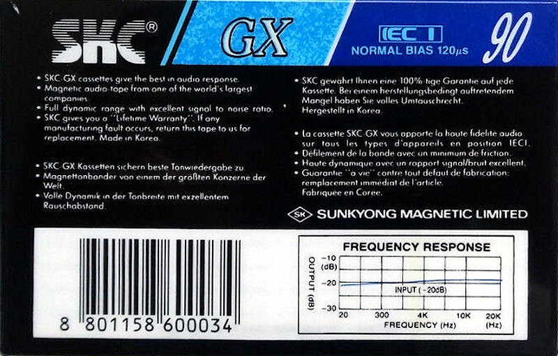 Compact Cassette: Sunkyong Magnetic Limited (SKM) SKC - GX 90