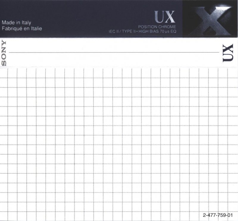 Compact Cassette Sony UX 60 "C-60UXC" Type II Chrome 1998 Europe