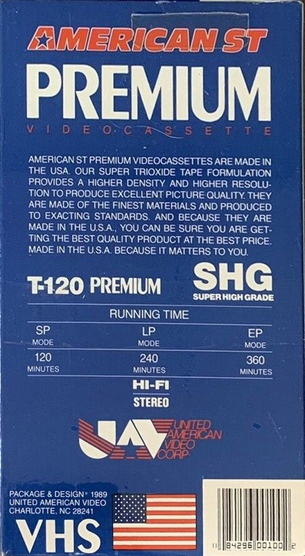 VHS, Video Home System:  American ST - Premium 120