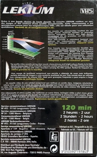 VHS, Video Home System Lekium 120 Type I Normal Europe