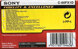 Compact Cassette Sony FX 60 "C-60FX1D" Type I Normal 1999 Worldwide