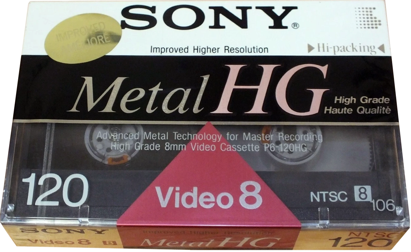 Video8, Hi8, Digital8 Sony HG 120 "P6-120HG" Type IV Metal 1992 North America