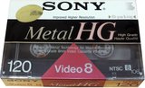 Video8, Hi8, Digital8 Sony HG 120 "P6-120HG" Type IV Metal 1992 North America