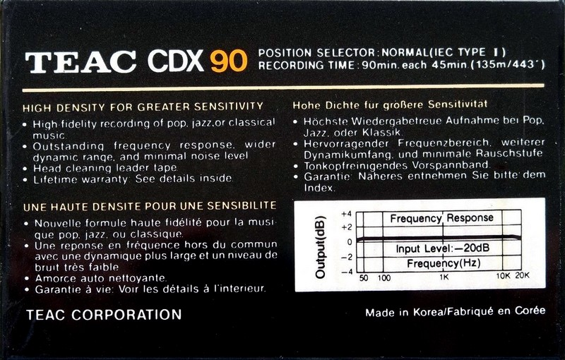 Compact Cassette: GoldStar / LG Teac - CDX 90