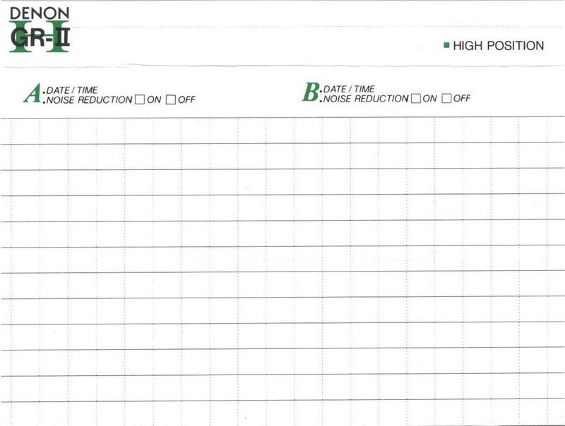 Compact Cassette Denon GR-II 80 "GR-2 80U" Type II Chrome 1994 Japan