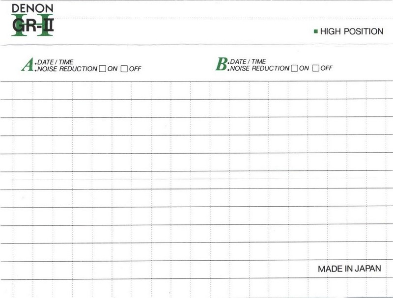 Compact Cassette: Nippon Columbia / Denon Denon - GR-II U 80
