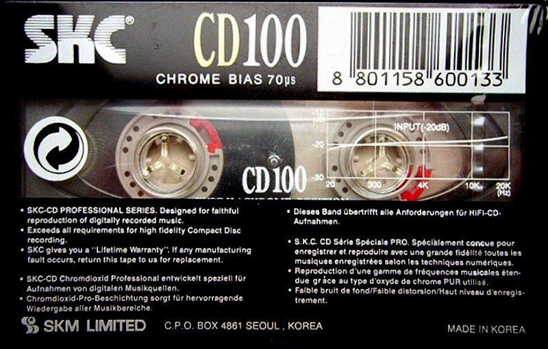 Compact Cassette: Sunkyong Magnetic Limited (SKM) SKC - CD 100