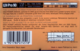 Compact Cassette Sony UX-Pro 90 Type II Chrome 1988 Europe