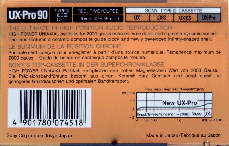 Compact Cassette: Sony  - UX-PRO 90