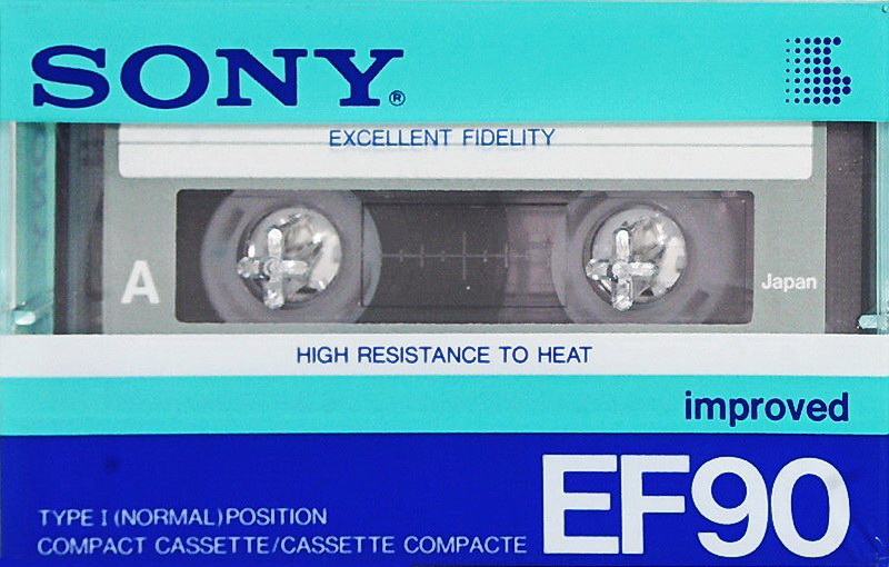 Compact Cassette Sony EF 90 "Improved" Type I Normal 1986 Europe