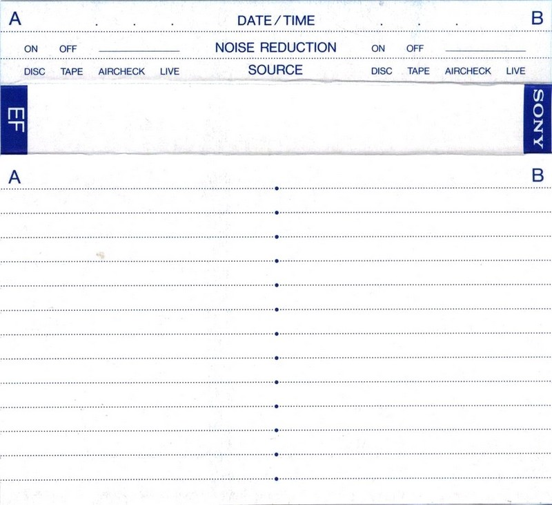 Compact Cassette Sony EF 90 "Improved" Type I Normal 1986 Europe