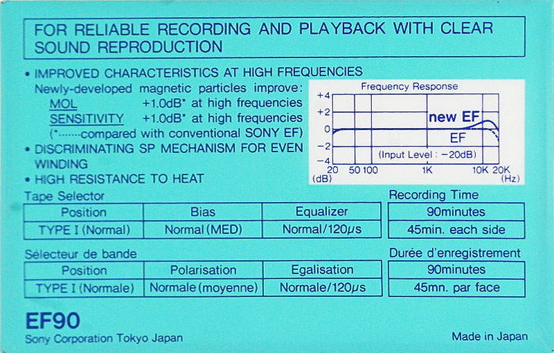 Compact Cassette: Sony  - EF Improved 90