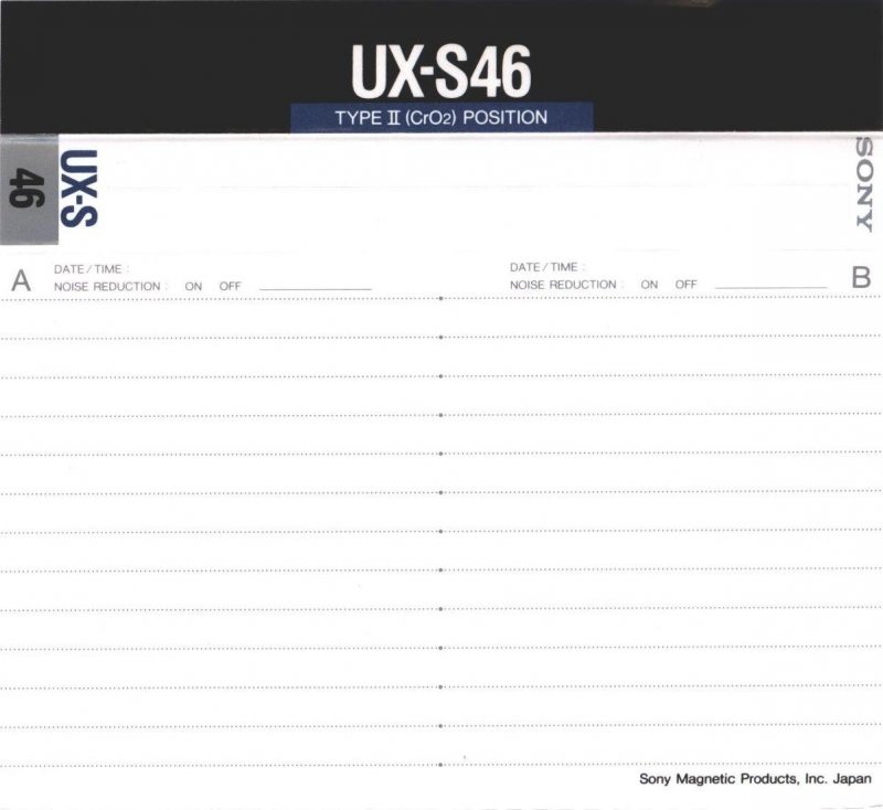 Compact Cassette: Sony  - UX-S 46