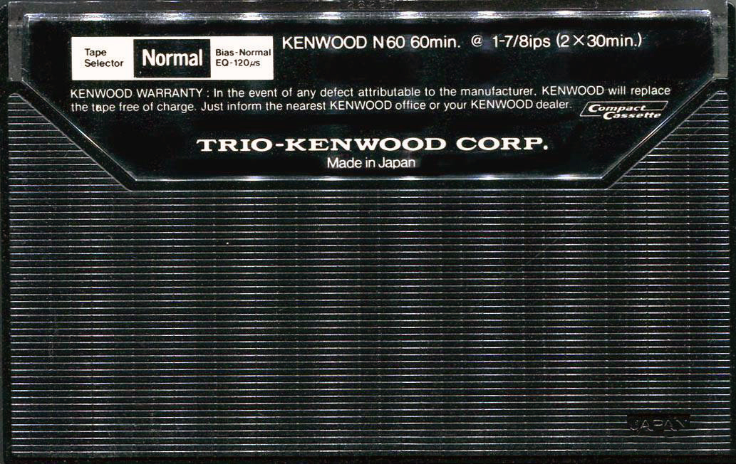 Compact Cassette Kenwood N 60 Type I Normal 1982 Worldwide