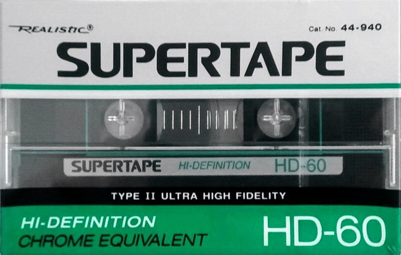 Compact Cassette SUPERTAPE HD 60 "44-940" Type II Chrome 1988 USA