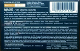 Compact Cassette TDK MA-XG 90 Type IV Metal 1986 North America