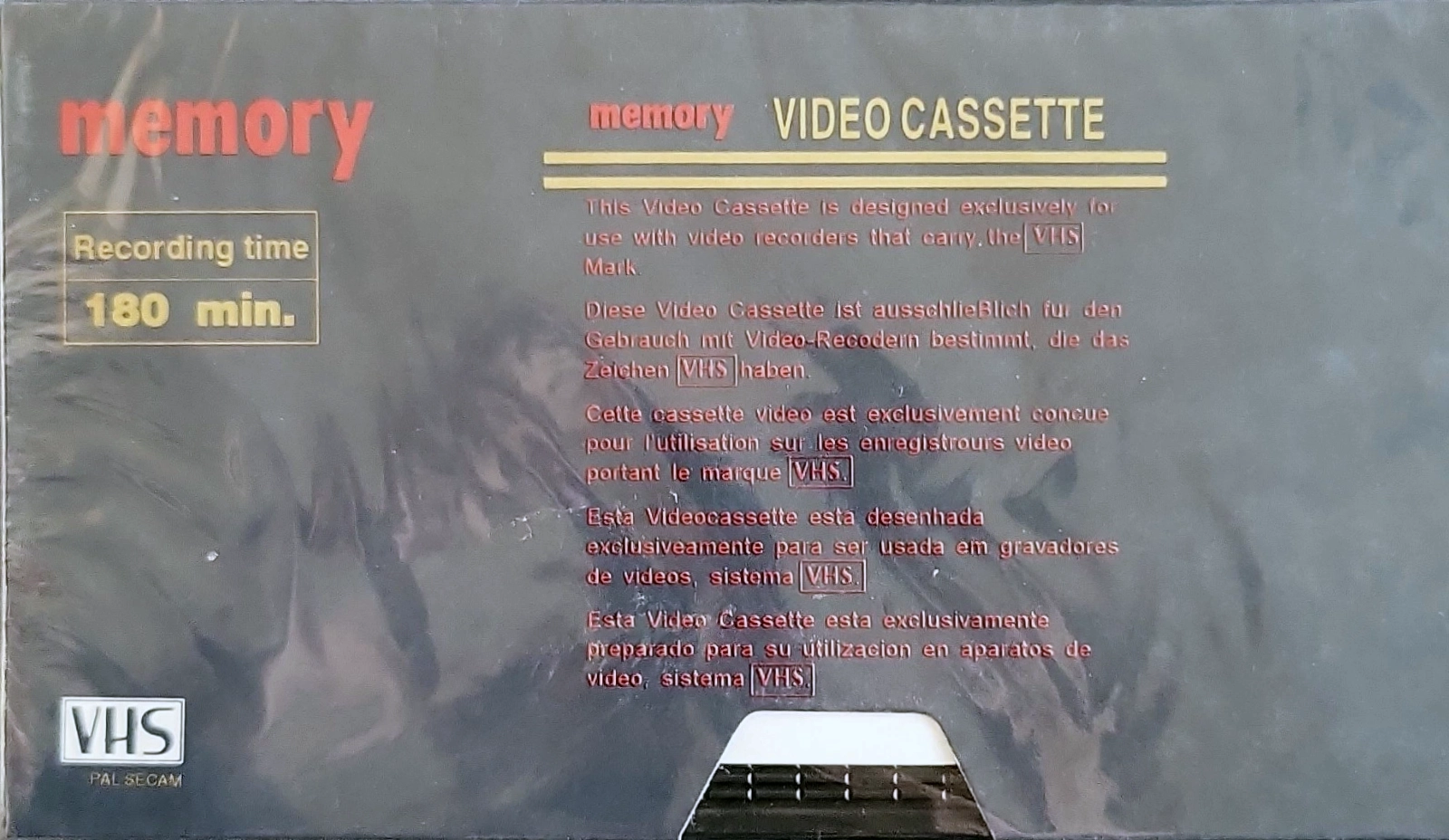 VHS, Video Home System Memory 180 Type I Normal Europe