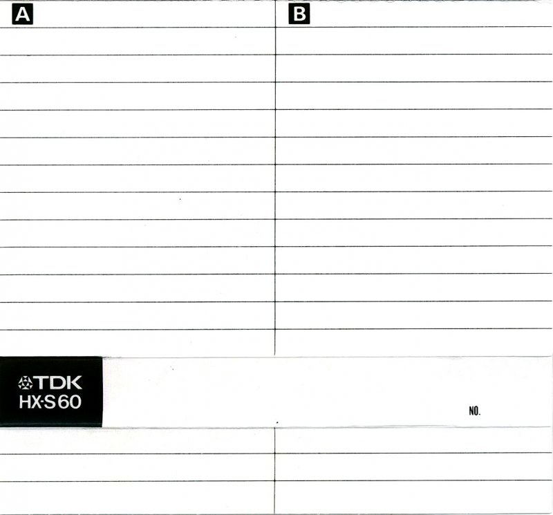 Compact Cassette TDK HX-S 60 Type II Chrome 1986 North America