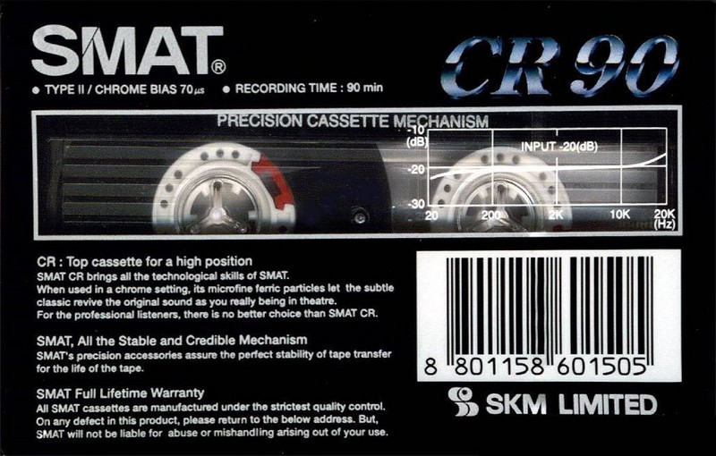 Compact Cassette Smat CR 90 Type II Chrome 1992 Europe