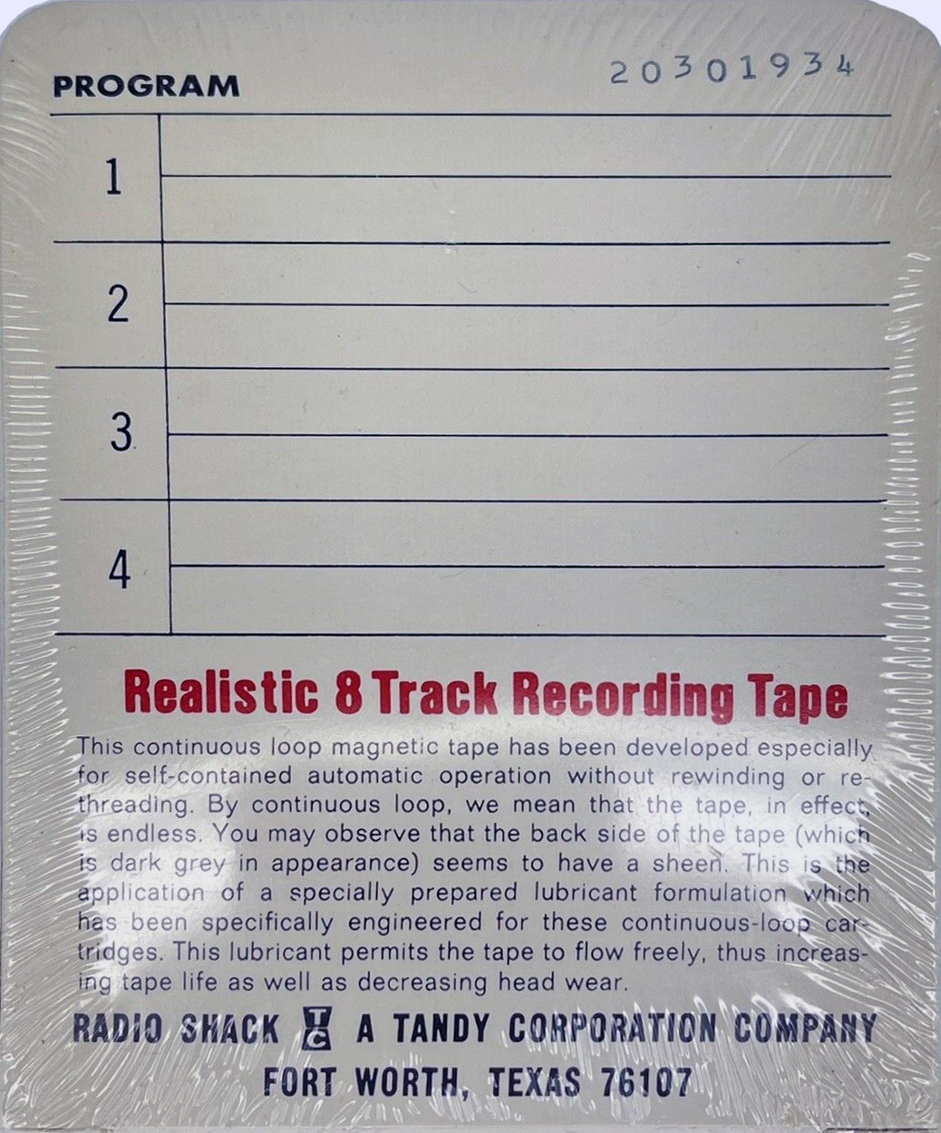 TRACK-8 Realistic 80 Type I Normal USA