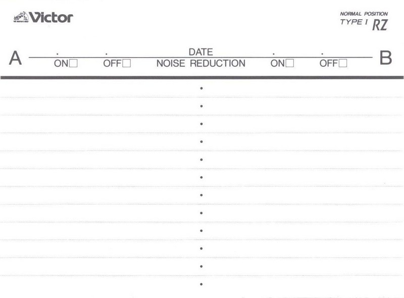 Compact Cassette Victor RZ 60 "RZ-60S" Type I Normal 1996 Japan