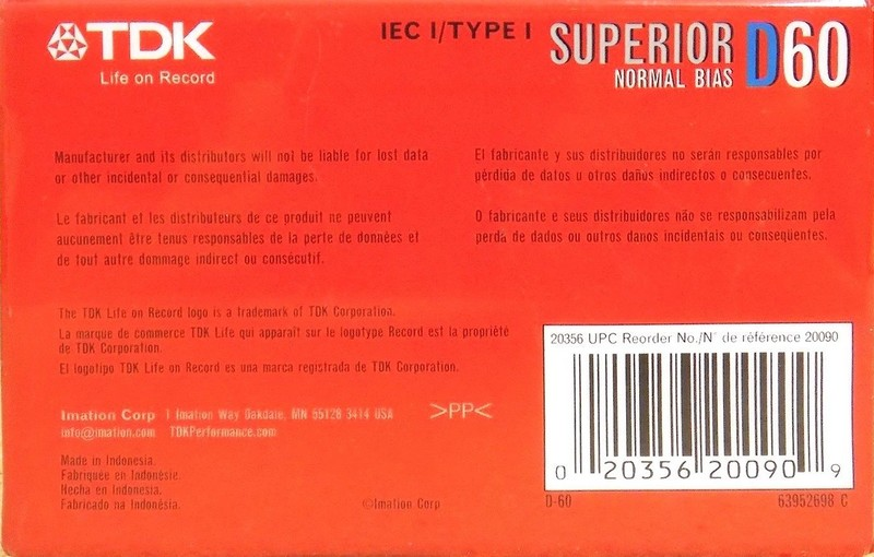 Compact Cassette: TDK  - D 60