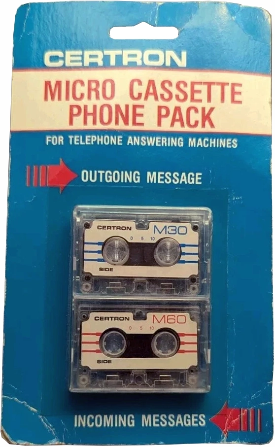Microcassette Certron 60 "Phone pack" Type I Normal 1987 USA