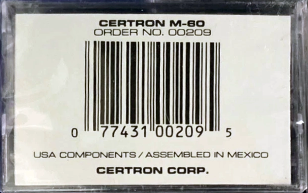 Microcassette Certron 60 Type I Normal 1986 USA
