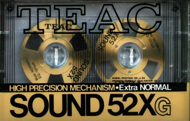 Compact Cassette Teac SOUND 52X 52 "52XG" Type I Normal 1986 USA