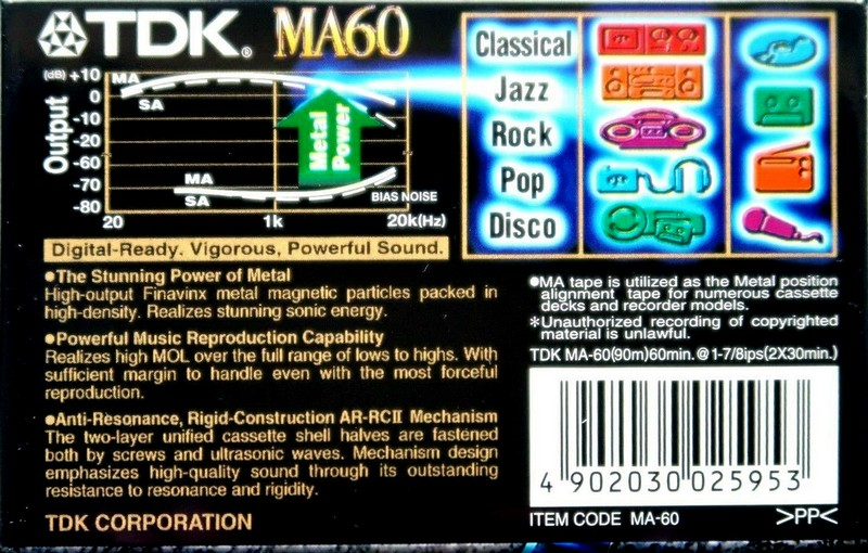 Compact Cassette: TDK  - MA 60