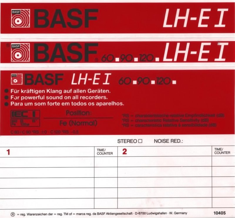 Compact Cassette: BASF  - LH Extra I 90