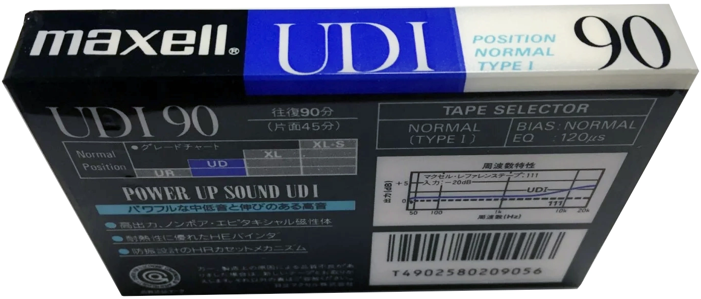 Compact Cassette Maxell UDI / UD1 90 Type I Normal 1989 Japan