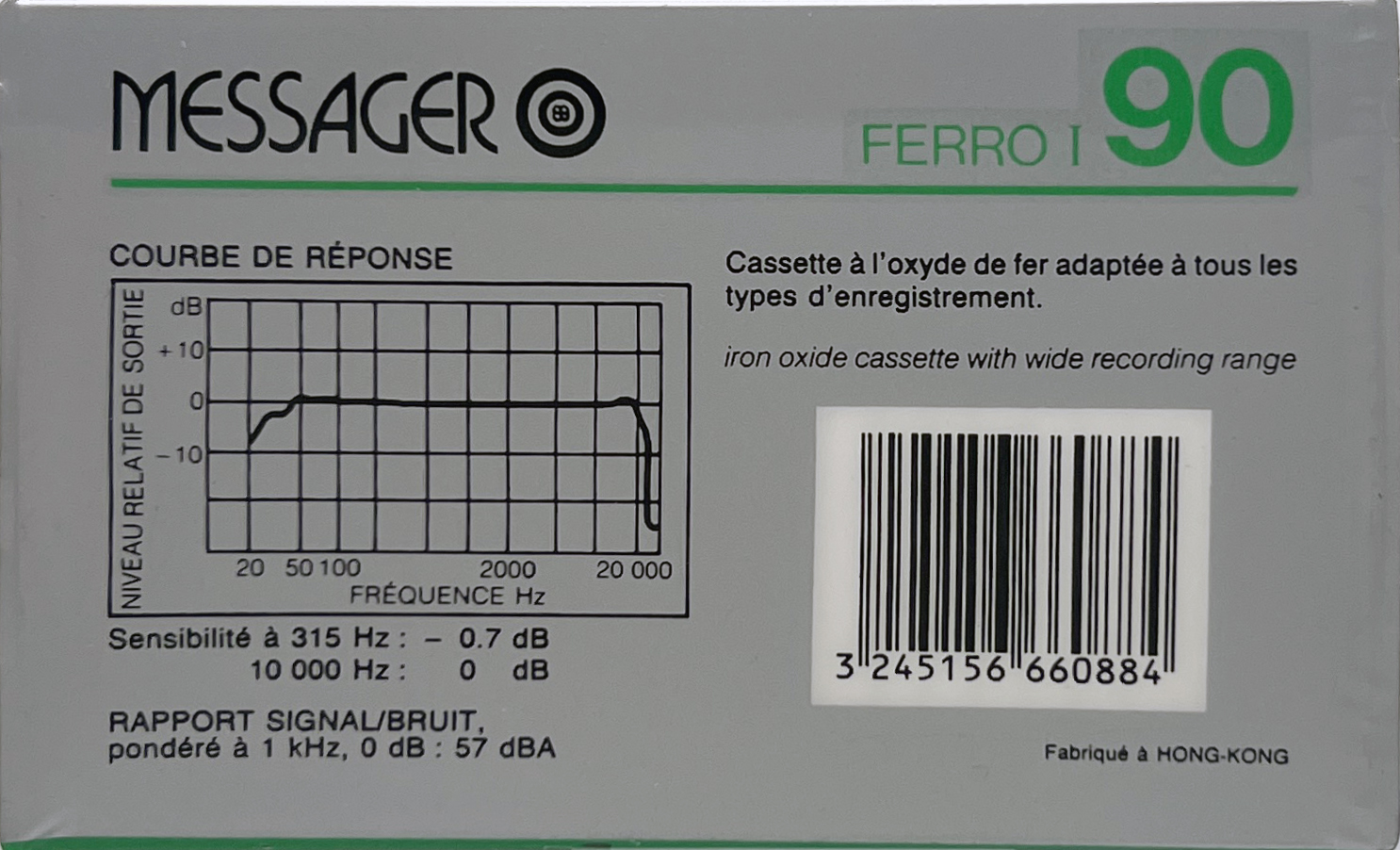 Compact Cassette Messager 90 "Ferro I" Type I Normal 1990 France