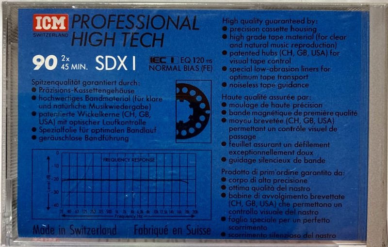 Compact Cassette ICM SDX I 90 Type I Normal 1987 Europe