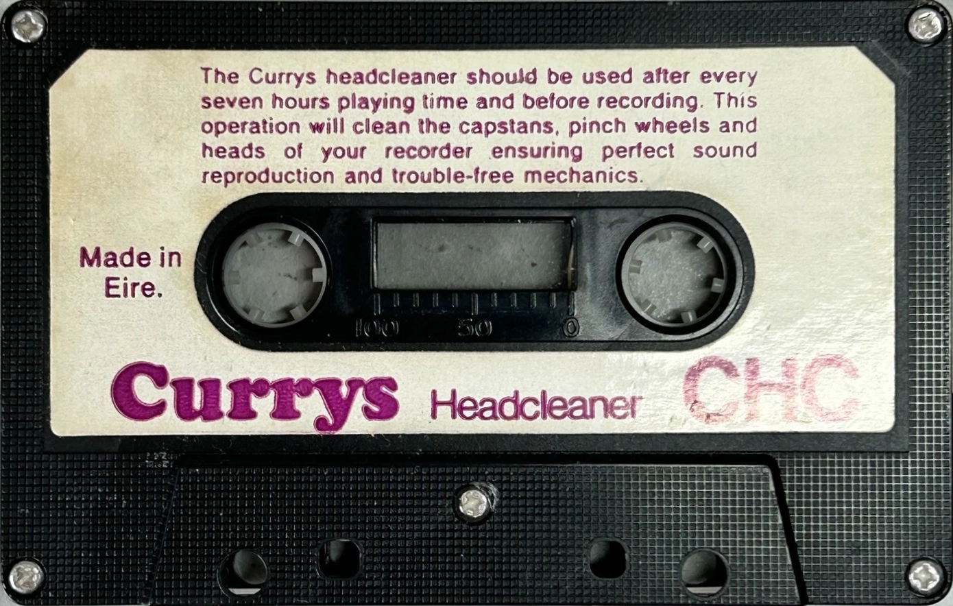 Compact Cassette Currys "CHC" Cleaning Cassette 1978 UK