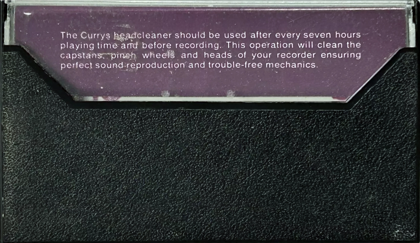 Compact Cassette Currys "CHC" Cleaning Cassette 1978 UK