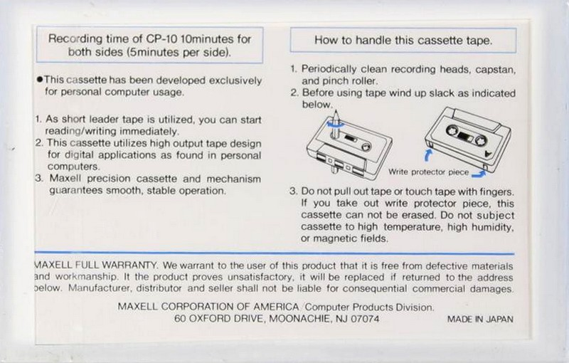 Compact Cassette: Maxell / Hitachi Maxell - CP 10