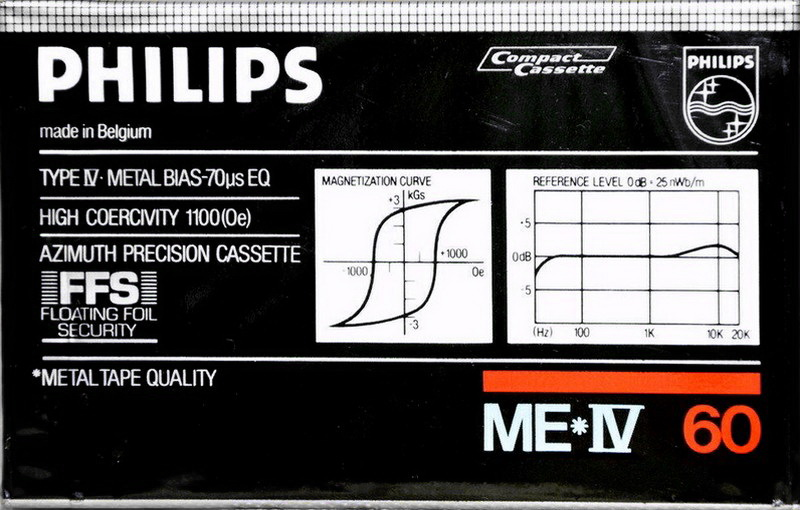 Compact Cassette Philips Metal 60 "Me-IV" Type IV Metal 1984 Europe