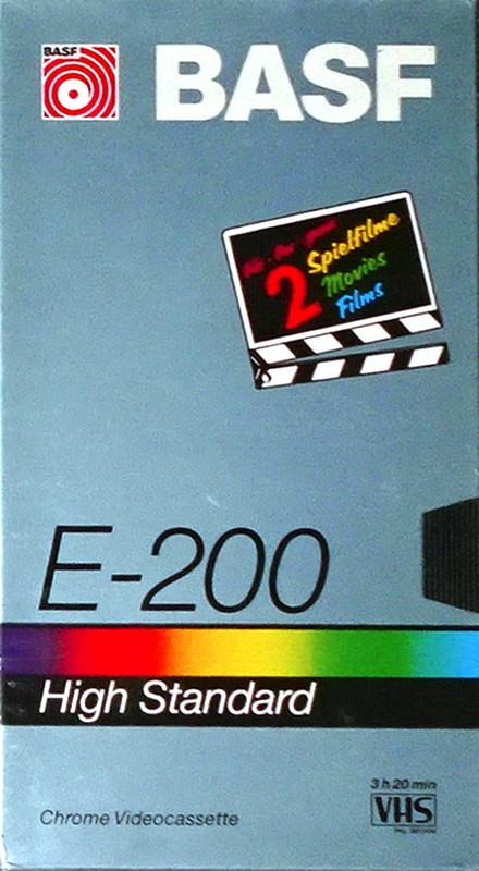 VHS, Video Home System BASF High Standard 200 Type II Chrome 1988 Europe