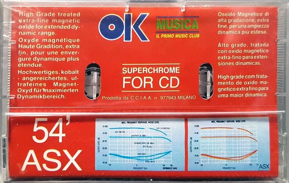 Compact Cassette OK MUSICA ASX 54 "IL PRIMO MUSIC CLUB" Type II Chrome Europe