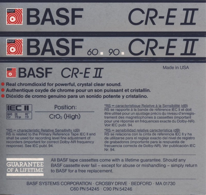 Compact Cassette: BASF  - Chromdioxid Extra II 90