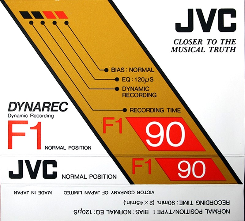 Compact Cassette JVC Dynarec F1 90 Type I Normal 1983 Europe